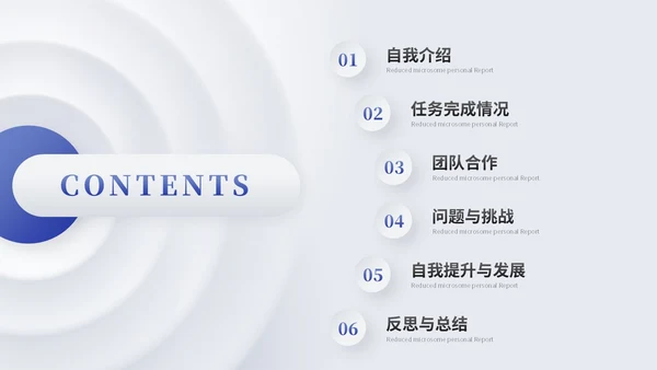 简约微粒体个人述职报告工作汇报自我介绍ppt模板