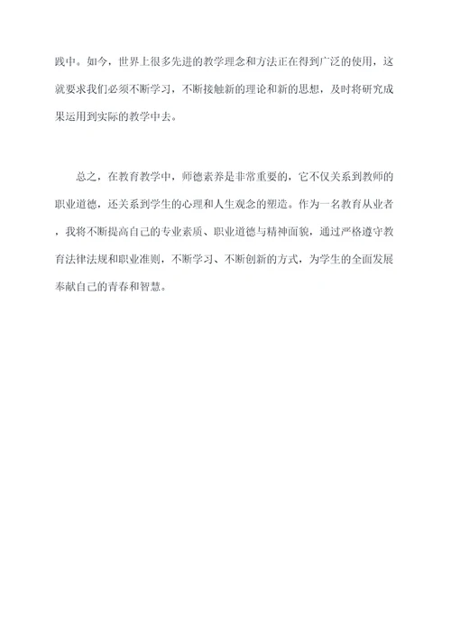 师德素养个人总结