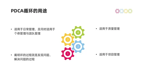 彩色商务简约水彩PDCA循环工作方法培训PPT课件pdca