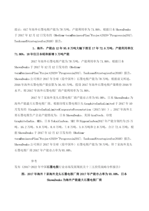 国内外石墨电极存量供给情况分析.docx