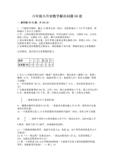 六年级小升初数学解决问题50道精品【黄金题型】.docx
