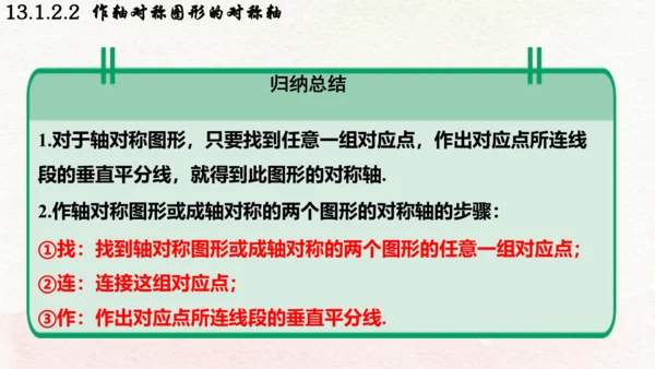 人教版数学八年级上册13.1.2.2  作轴对称图形的对称轴课件（共19张PPT）