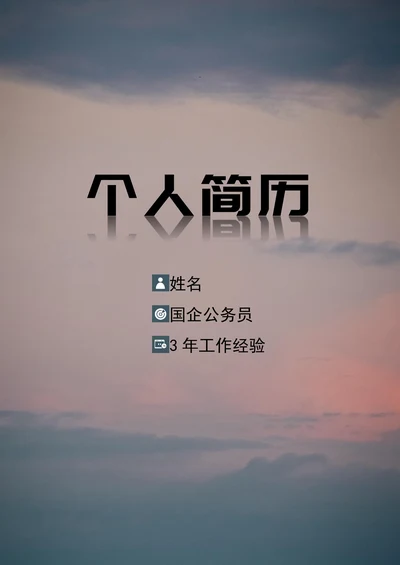 秋招国企单位个人简历套装