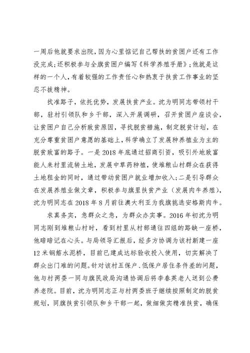 扶贫工作先进个人事迹材料