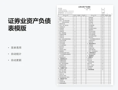证券业资产负债表模版
