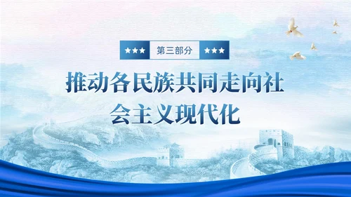 蓝色党政中华民族共同体民族统一党建主题教育PPT模板