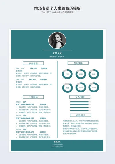 市场专员个人求职简历模板