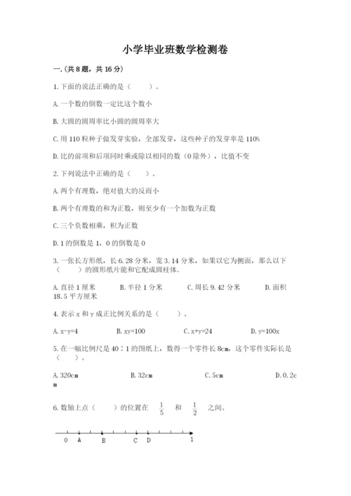 小学毕业班数学检测卷精品【易错题】.docx