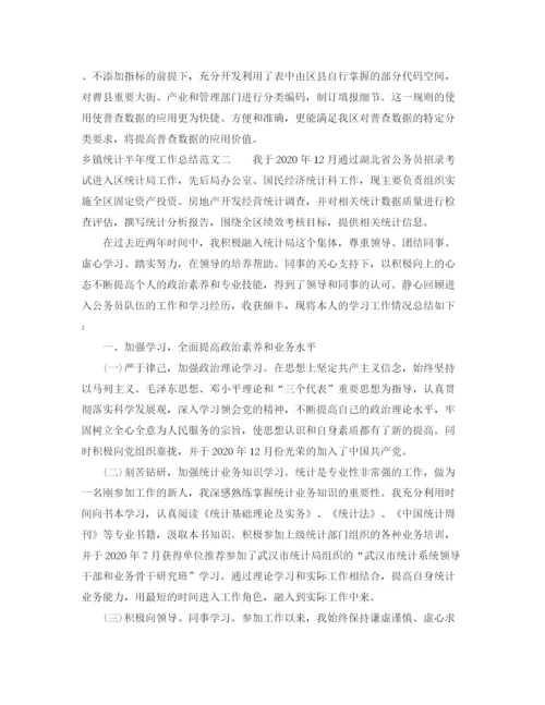 精编之乡镇统计半年度工作总结范文.docx