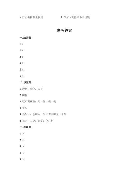 教科版科学一年级上册第一单元 植物 测试卷精品【精选题】.docx