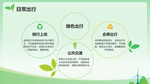 绿色插画风环保知识科普与行动指南PPT模板
