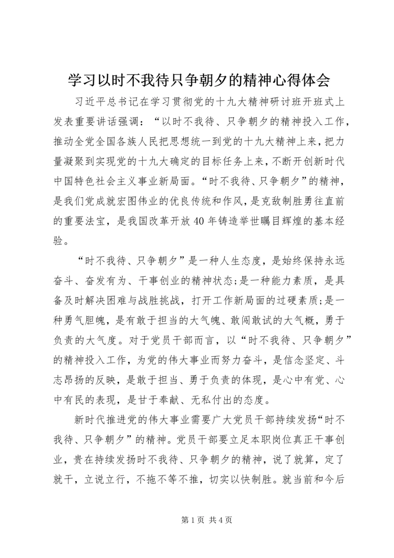 学习以时不我待只争朝夕的精神心得体会.docx