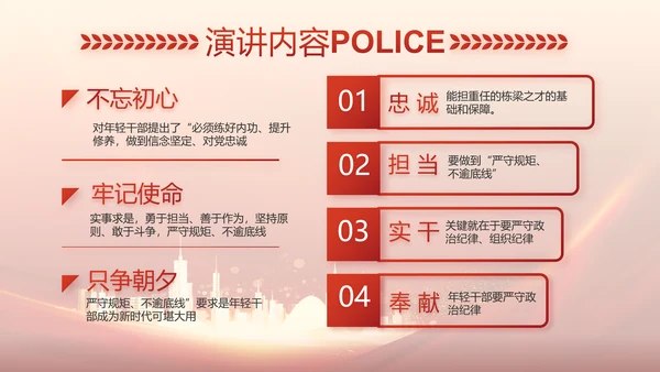 红色大气公安警察训词工作总结PPT