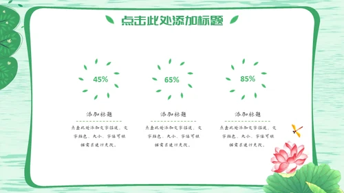 自然清新绿色荷花通用PPT模板