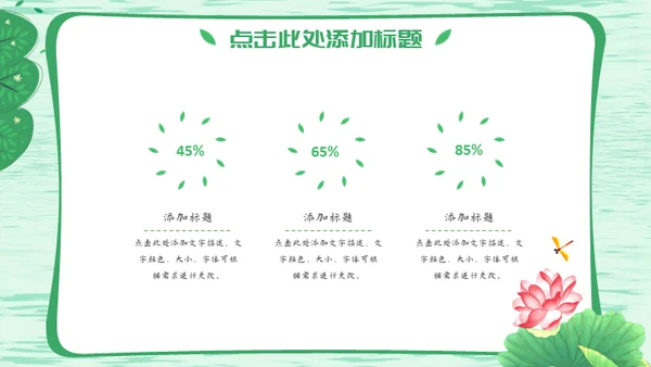 自然清新绿色荷花通用PPT模板