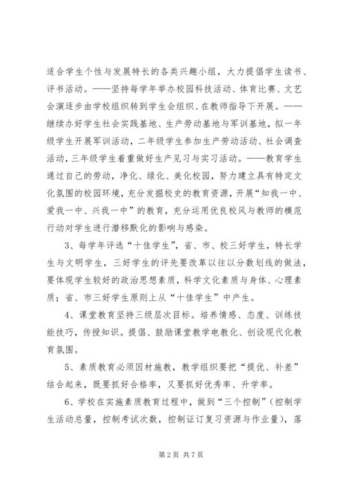 阳店一中实施素质教育方案.docx