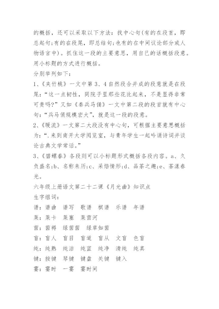 小学毕业考语文知识点2021.docx