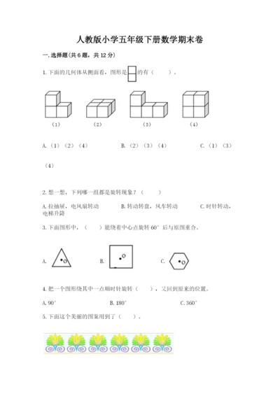 人教版小学五年级下册数学期末卷及完整答案（全优）.docx