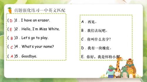 Unit1 Hello（复习课件）-2023-2024学年三年级英语上册期末核心考点集训（人教PEP
