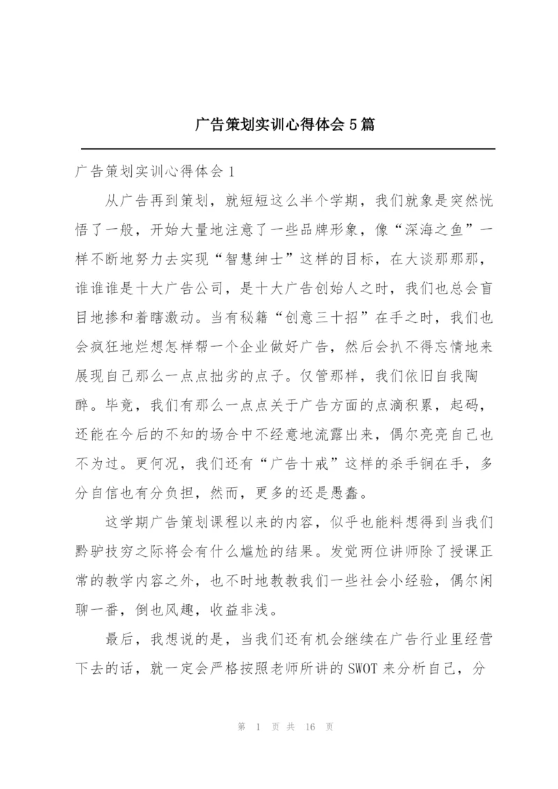 广告策划实训心得体会5篇.docx