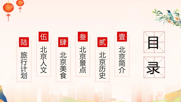 北京旅游攻略PPT模板