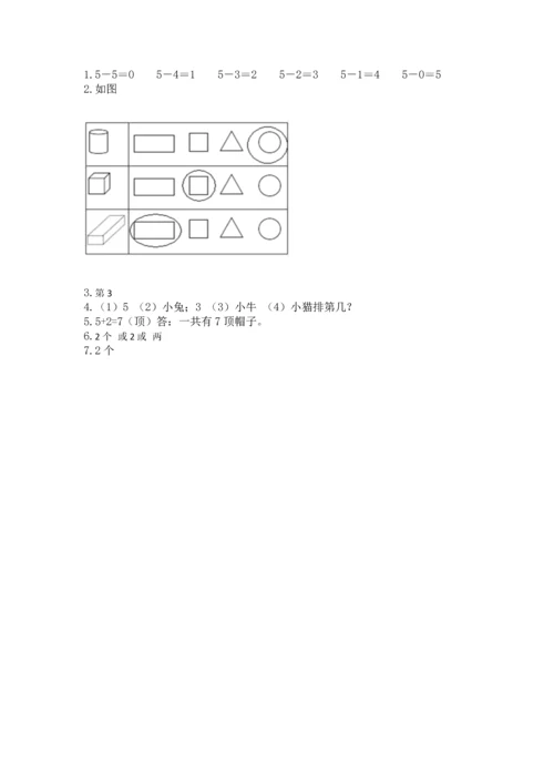 人教版一年级上册数学期中测试卷精品（夺冠系列）.docx