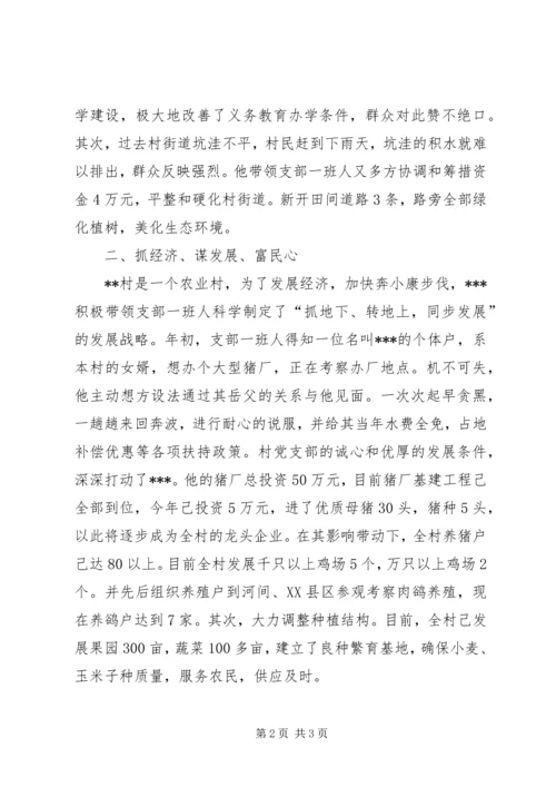 村党支部书记简要事迹纪实.docx