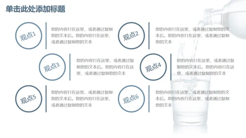 商务简约健康饮用水通用PPT模板