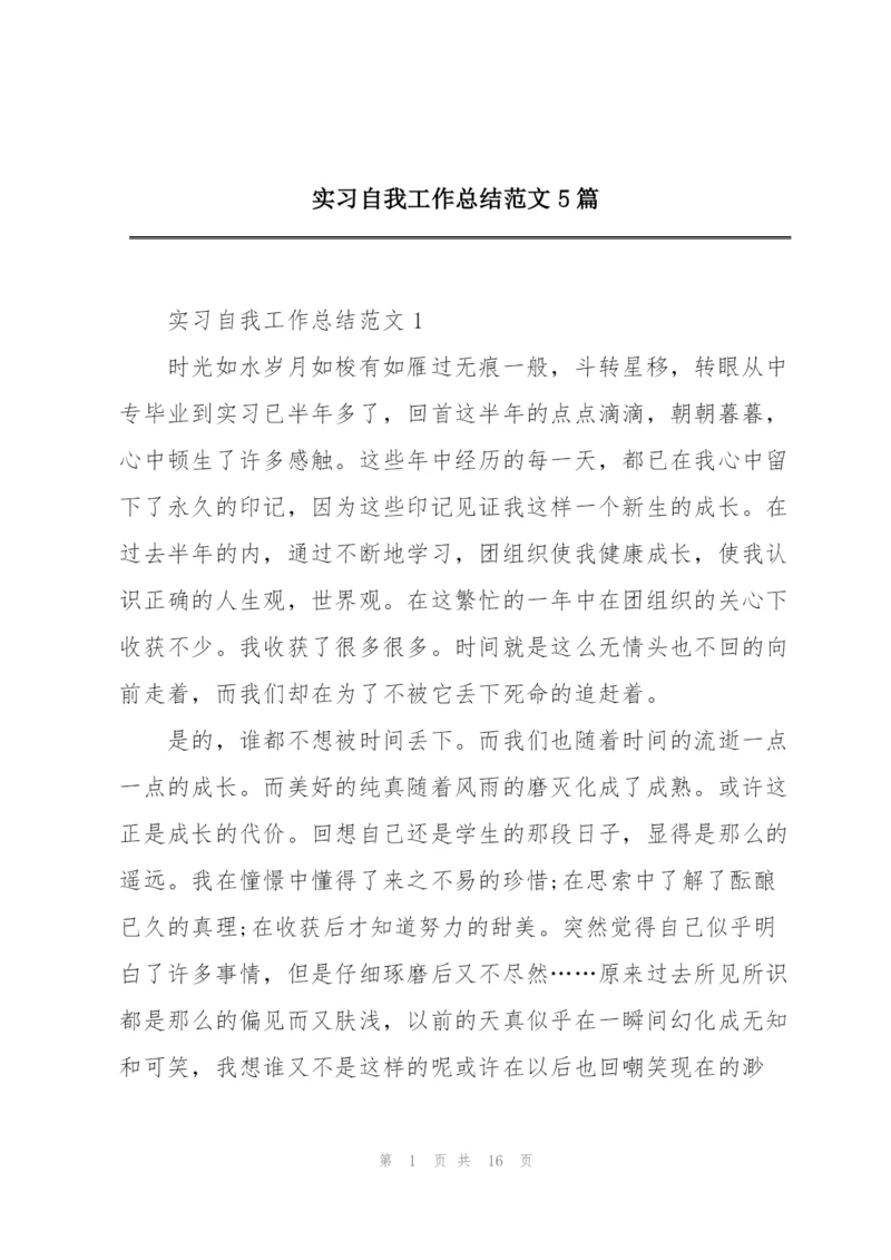 实习自我工作总结范文5篇.docx