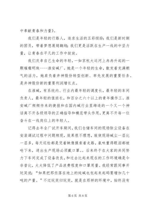 凝聚青春力量演讲稿 (2).docx