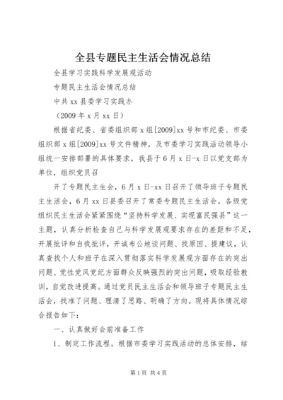全县专题民主生活会情况总结.docx