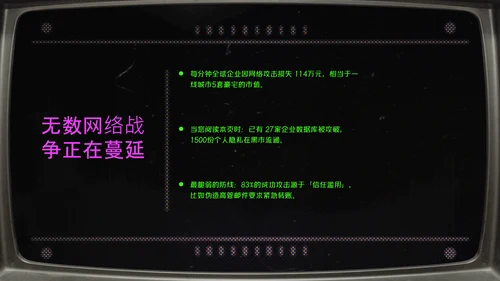 绿紫色简约像素风网络安全教育PPT模版
