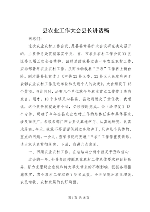 县农业工作大会县长讲话稿.docx