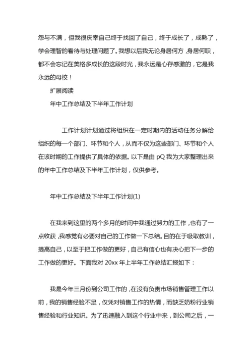 年中工作总结及下半年工作计划例文.docx