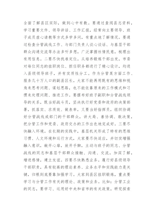 在挂职干部欢迎会上的讲话.docx