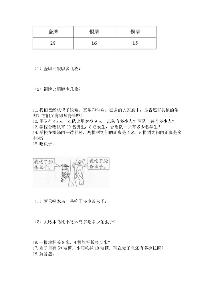 二年级上册数学应用题100道及参考答案【新】.docx