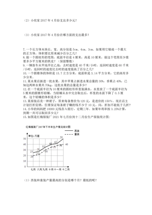 六年级小升初数学应用题50道及完整答案一套.docx