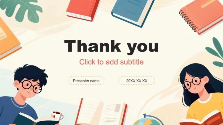 红黄色扁平卡通插画风大学生班委竞选PPT主题模板