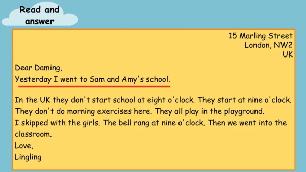 Module 8 Unit 2 Yesterday I went to Sam and Amy's 