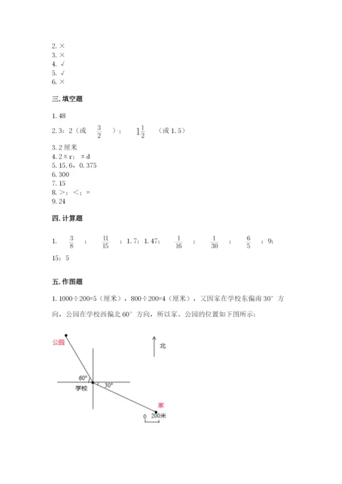 小学数学六年级上册期末考试试卷精品加答案.docx