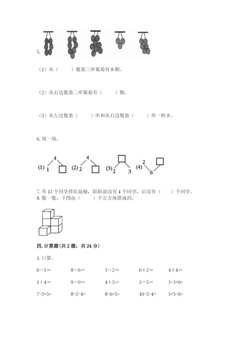 小学数学试卷一年级上册数学期末测试卷精品（典优）.docx
