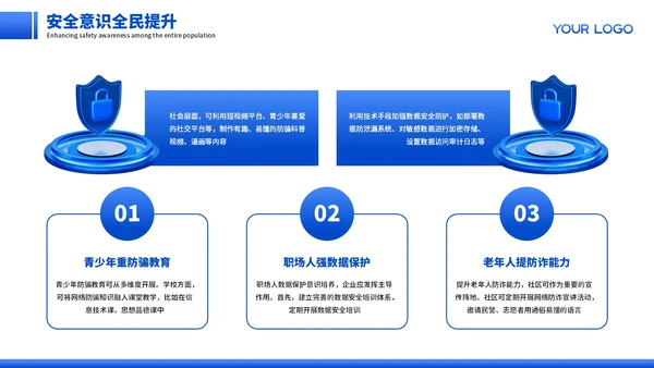蓝色商务网络安全宣传PPT模板
