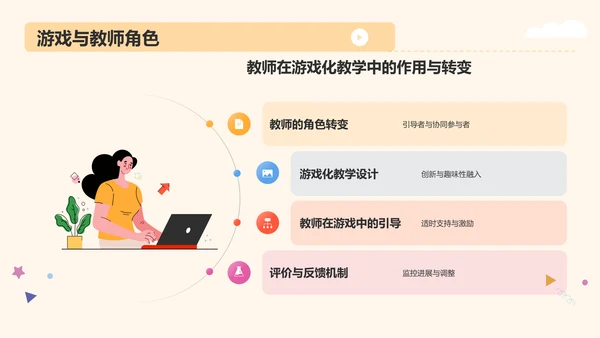 黄色卡通风学前教育游戏PPT模板