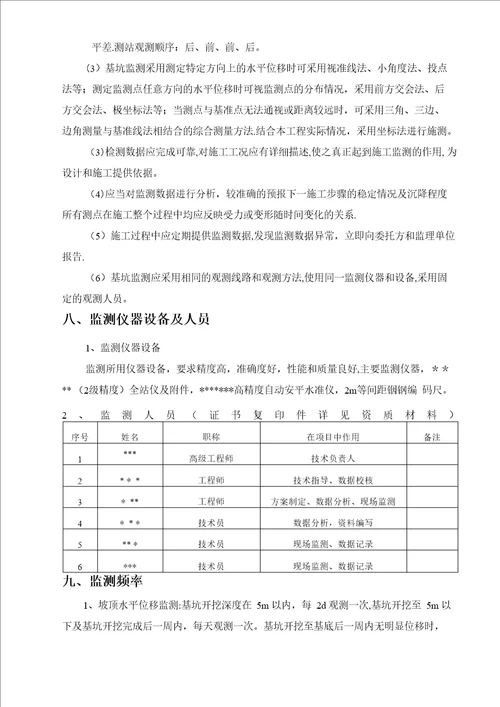 基坑监测方案