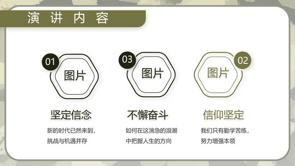 迷彩风军事部队演讲PPT