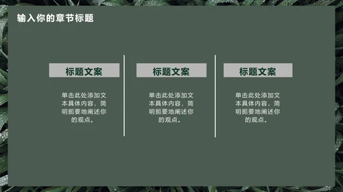 墨绿INS风小清新实景草地教学PPT模板