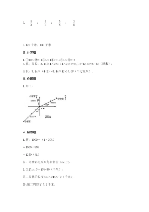 2022人教版六年级上册数学期末考试卷含答案（轻巧夺冠）.docx