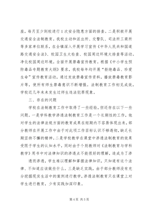 学科教学渗透法制教育汇报材料.docx