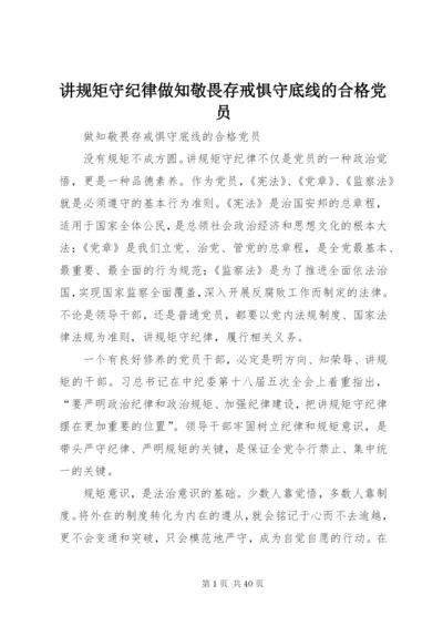 讲规矩守纪律做知敬畏存戒惧守底线的合格党员.docx