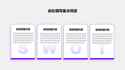 工作总结-紫色简约风4项SWOT关系图